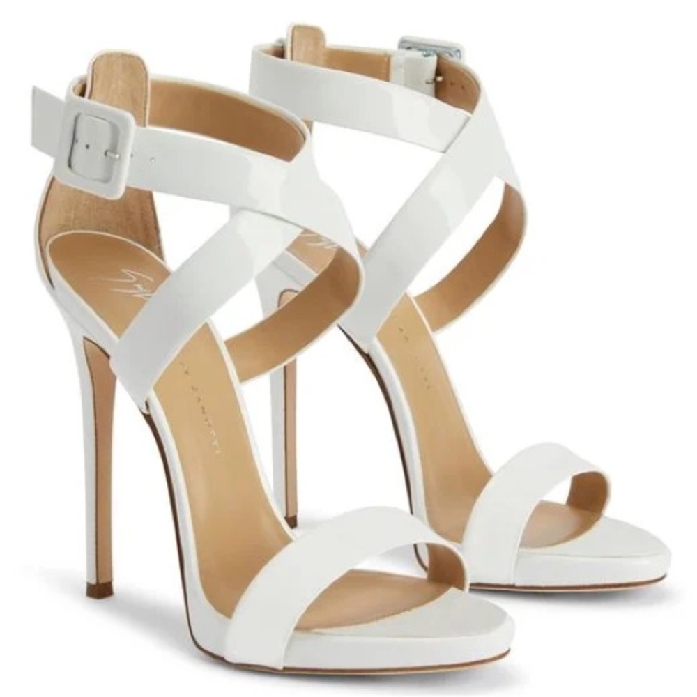 Elegant White Strappy Heels